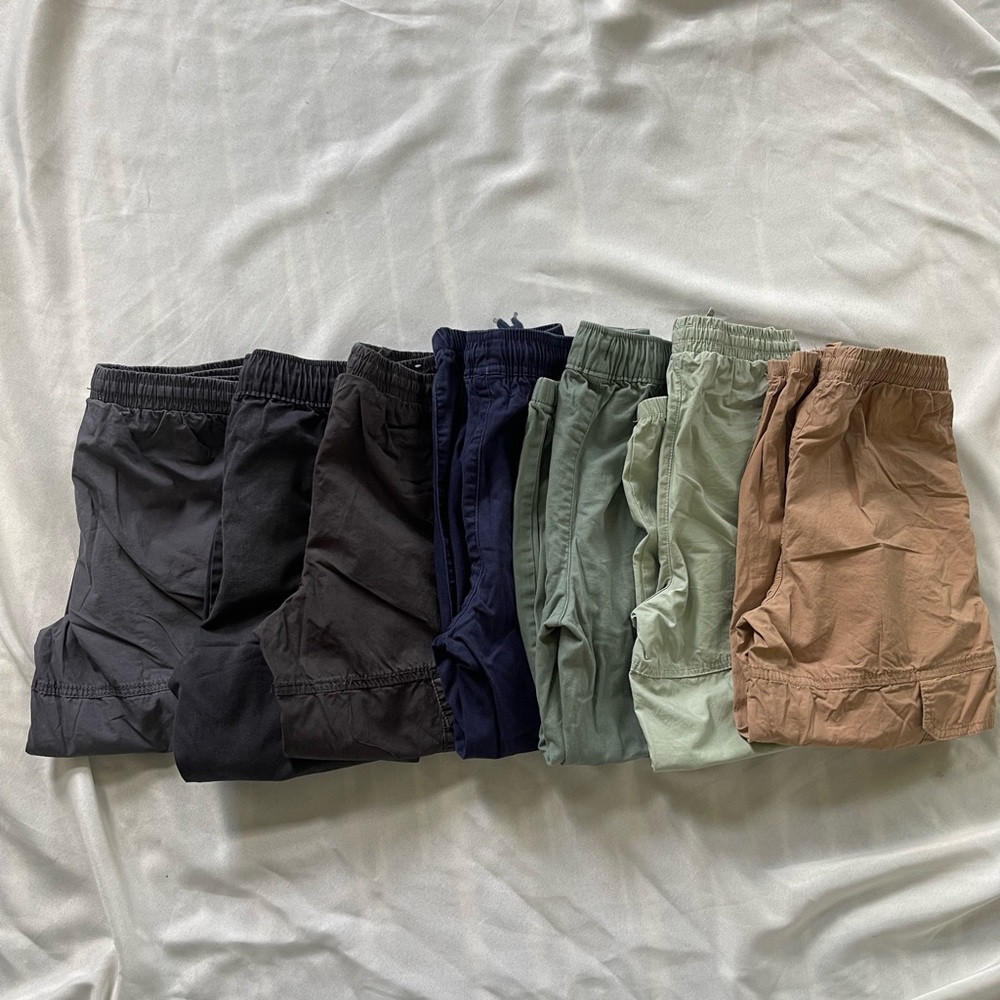 Cotton On Kids Boys Casual Cargo Pants  - Black, 2 Dark Gray, Navy, 2 Green, Tan